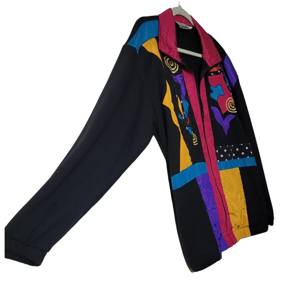Teddi Vintage Multicolor Women's Zip Up Jacket Size XL - Picture 2 of 5